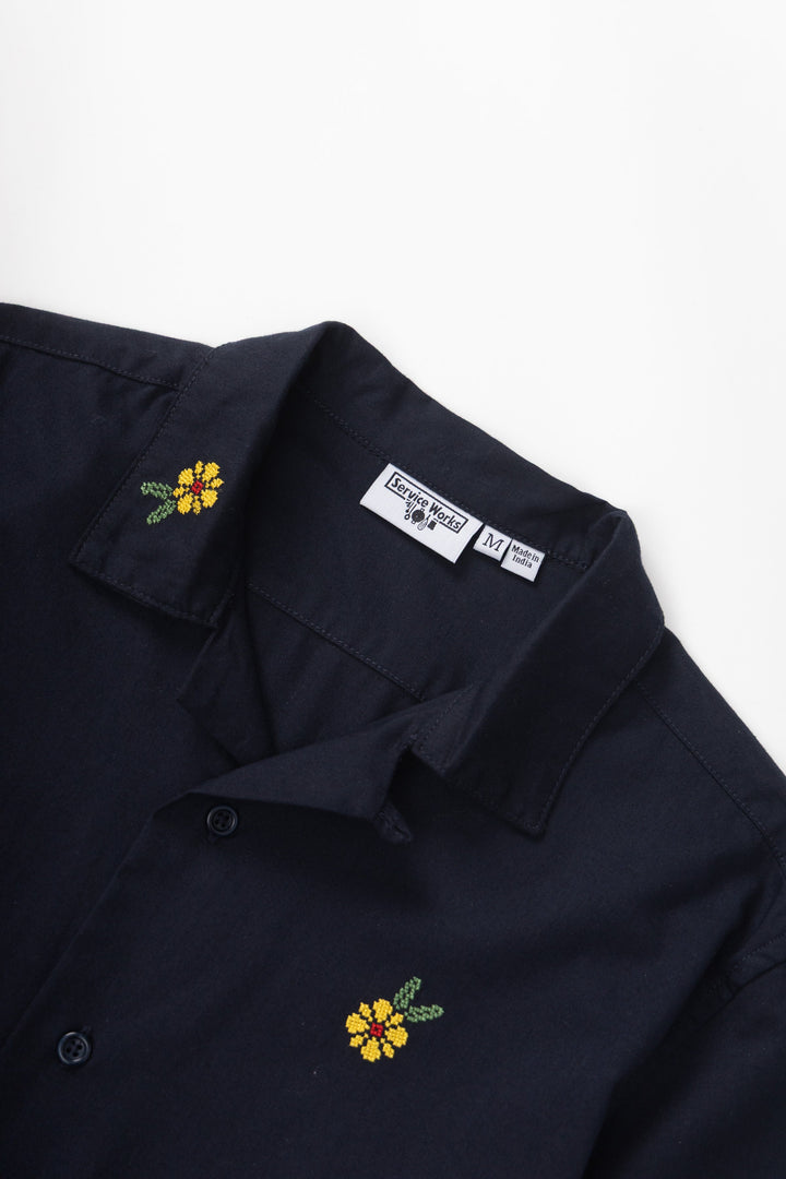 Service Works - Cross Stitch Shirt - Dark Navy