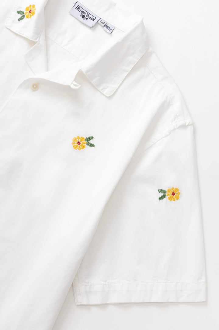 Service Works - Cross Stitch Shirt - White