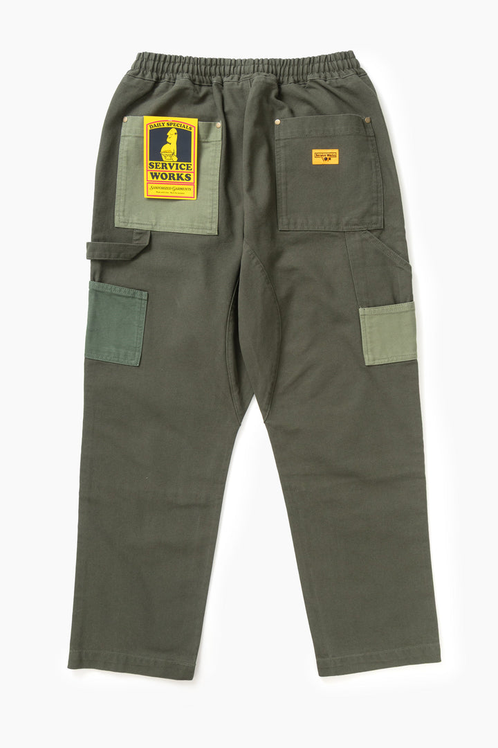 Service Works -  Patchwork Utility Chef Pants - Green