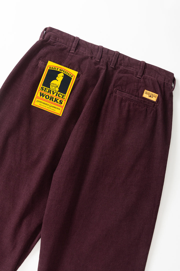 Service Works -  Fine Cord Part Timer Pant - Burgundy