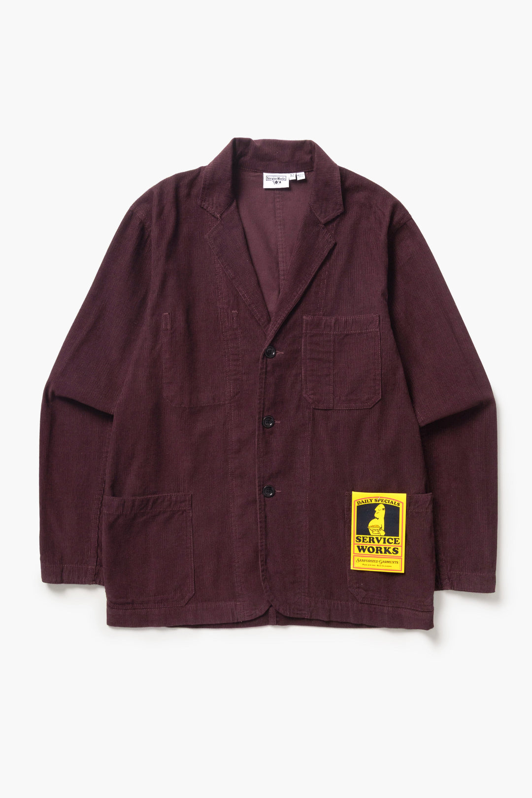 Service Works -  Fine Cord Server Suit Jacket - Burgundy