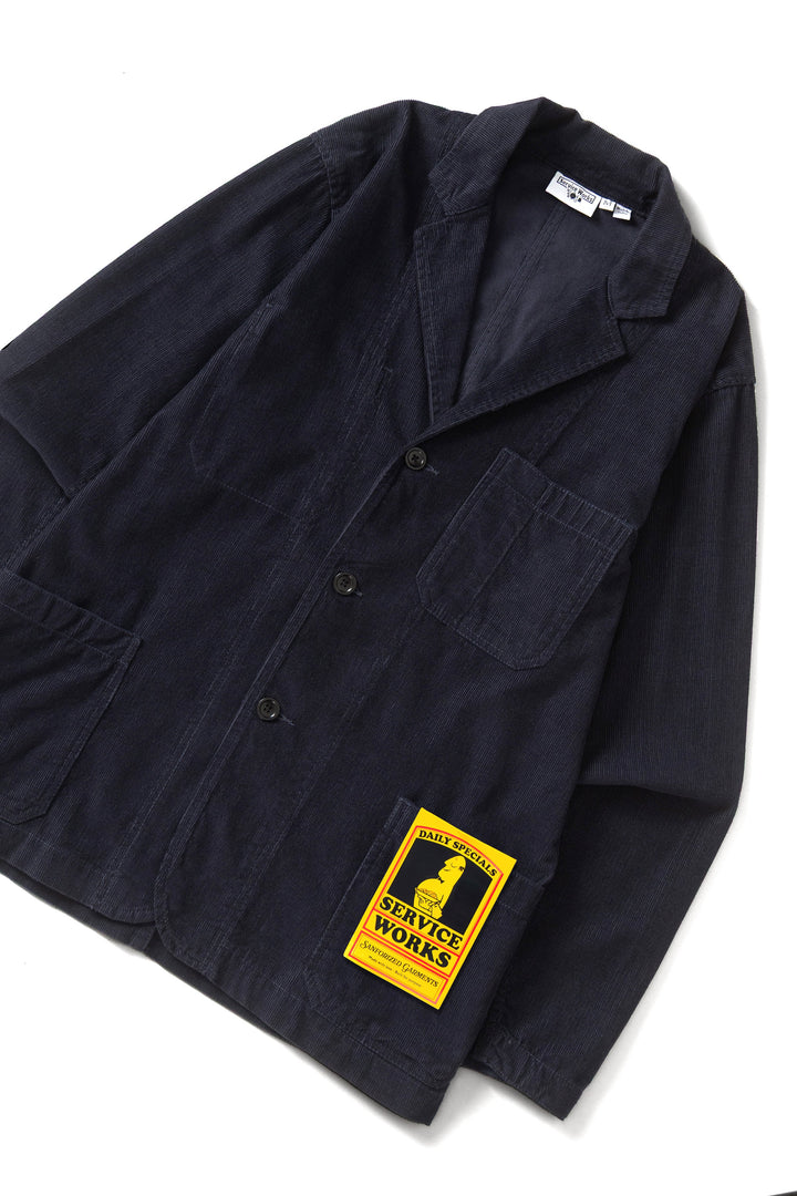 Service Works -  Fine Cord Server Suit Jacket - Dark Navy