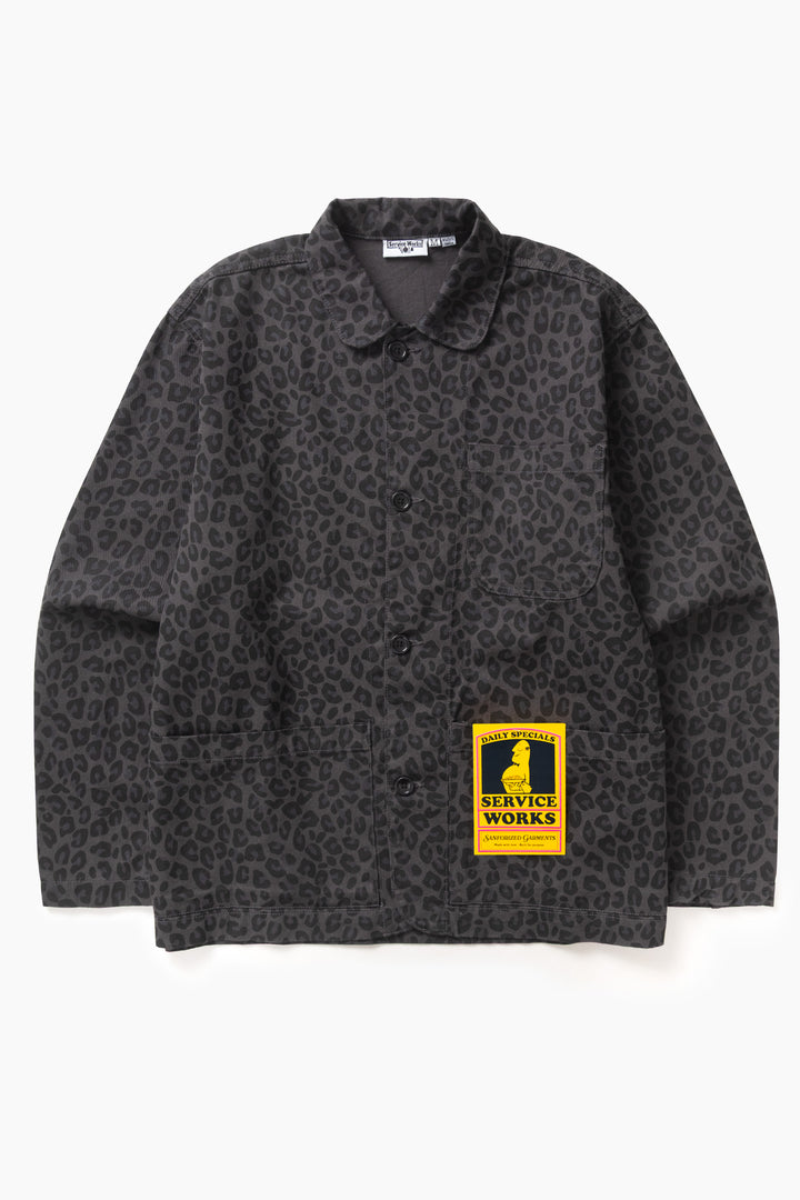 Service Works -  Patterned Easy Chef Shirt - Black Leopard