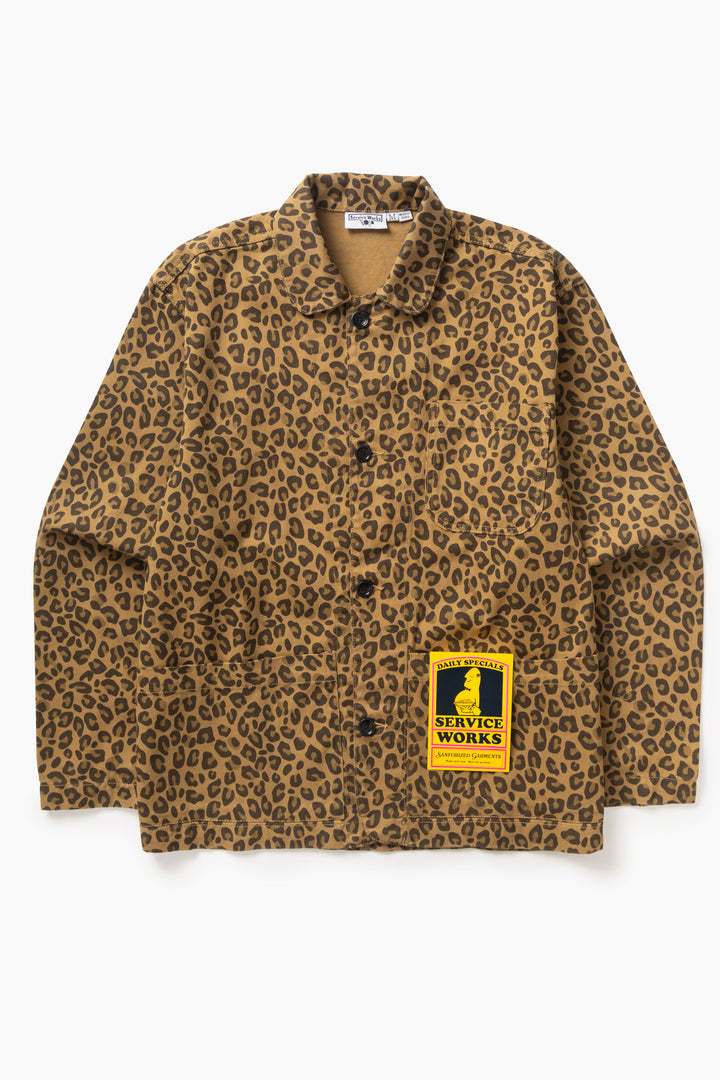 Service Works -  Patterned Easy Chef Shirt - Brown Leopard