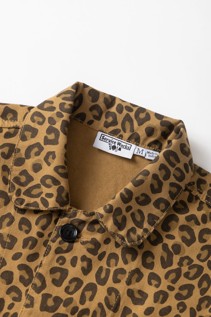 Service Works -  Patterned Easy Chef Shirt - Brown Leopard