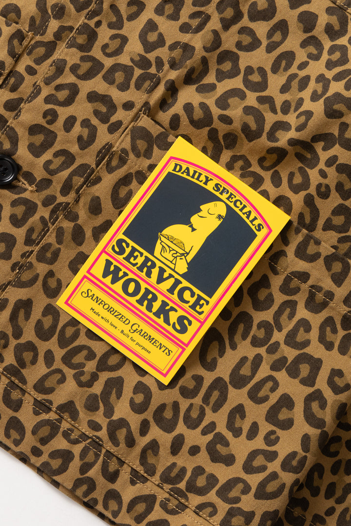 Service Works -  Patterned Easy Chef Shirt - Brown Leopard