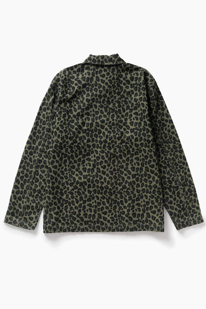 Service Works -  Patterned Easy Chef Shirt - Green Leopard