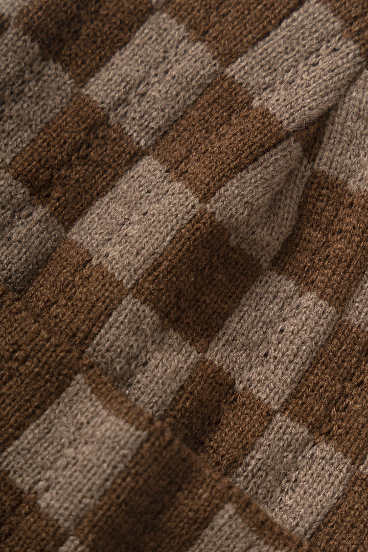 Service Works -  Chunky Check Beanie - Brown