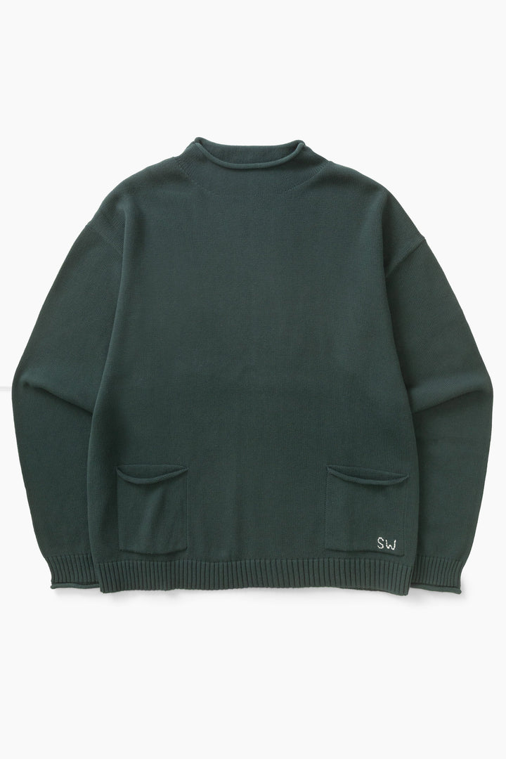 Service Works - Mock Smock Sweater - Forest