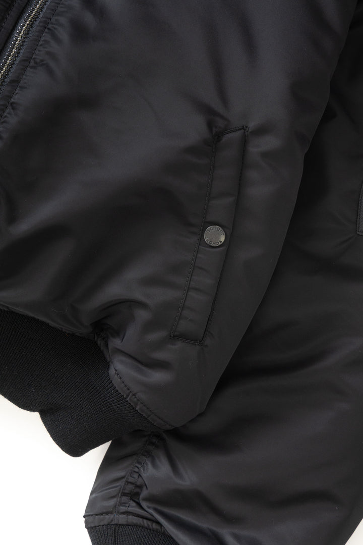 Schott N.Y.C - 90's Nylon Bomber Jacket - Black