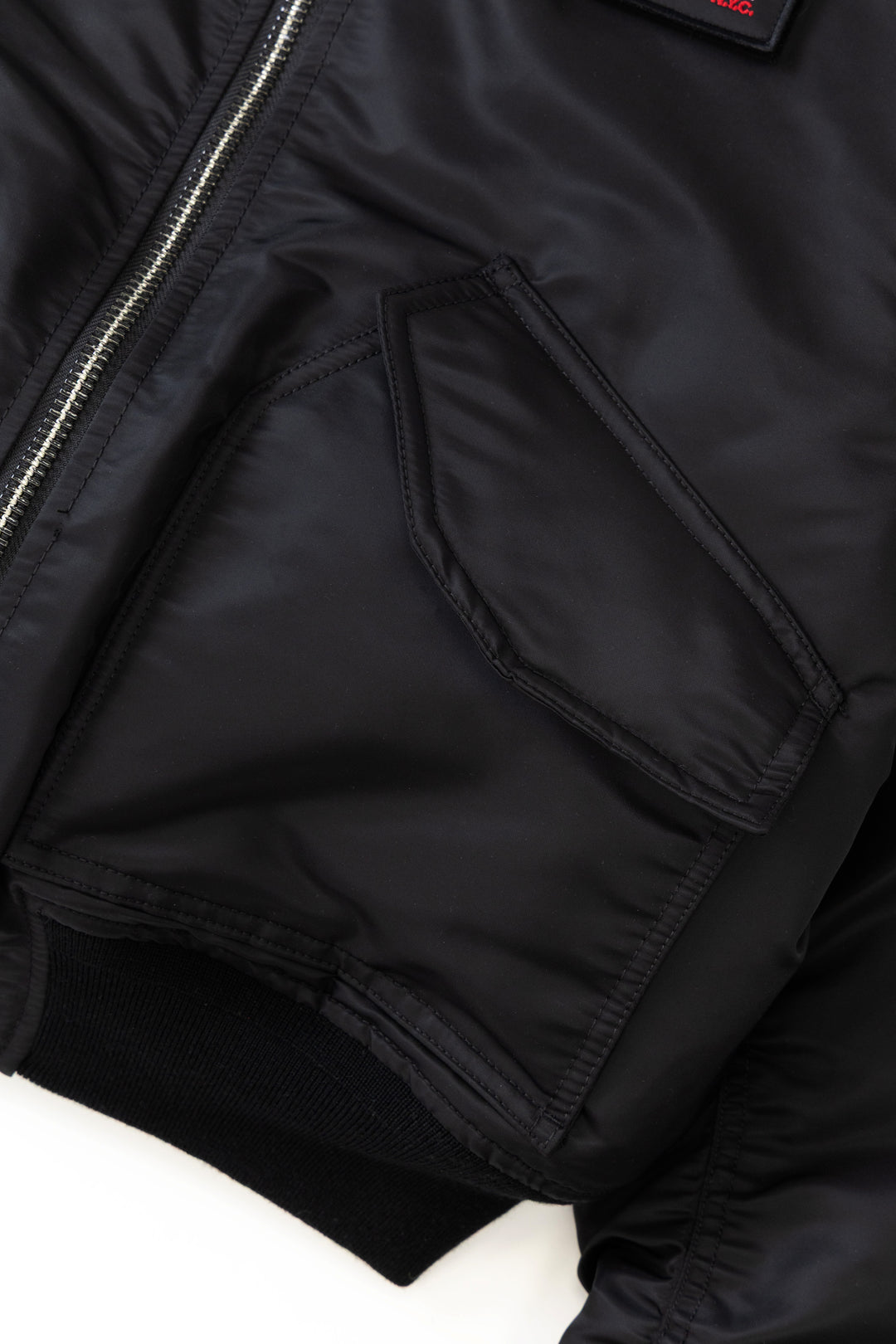 Schott N.Y.C - 90's Nylon Collared Bomber Jacket - Black
