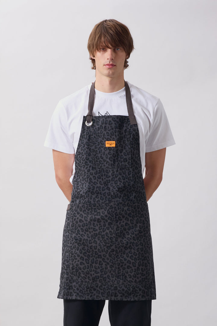 Service Works -  Patterned Apron - Black Leopard