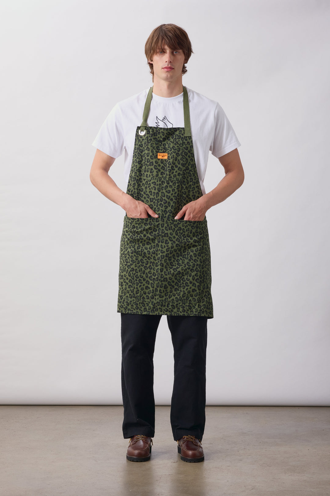Service Works -  Patterned Apron - Green Leopard