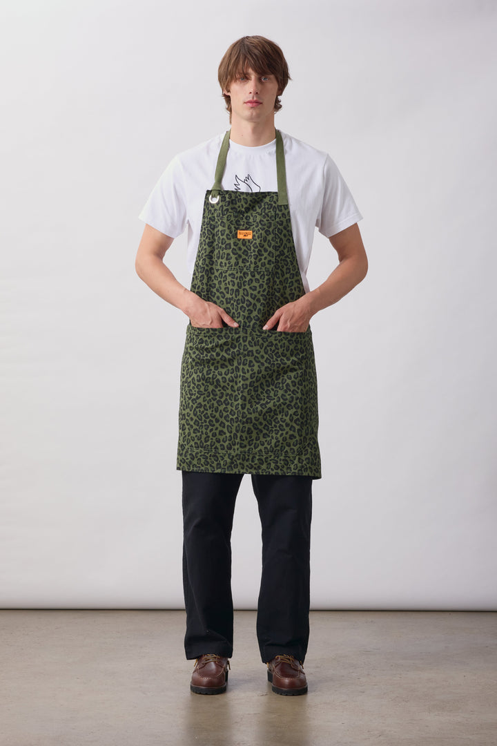 Service Works -  Patterned Apron - Green Leopard