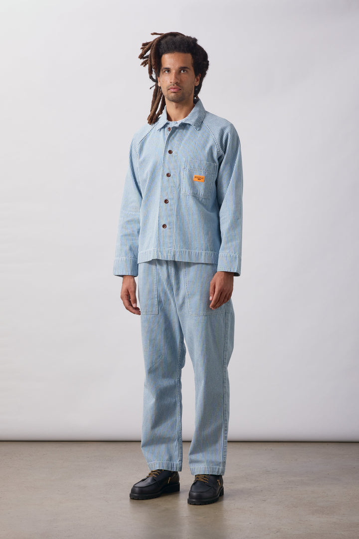 Service Works -  House Gingham Chef Pants - Blue