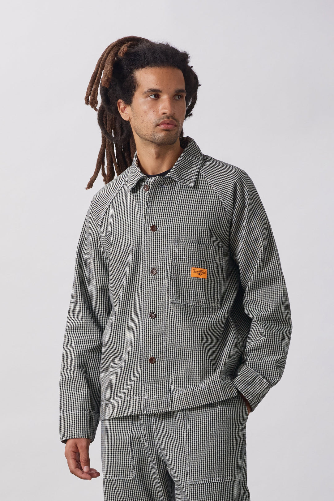 Service Works -  House Gingham FOH Overshirt - Black
