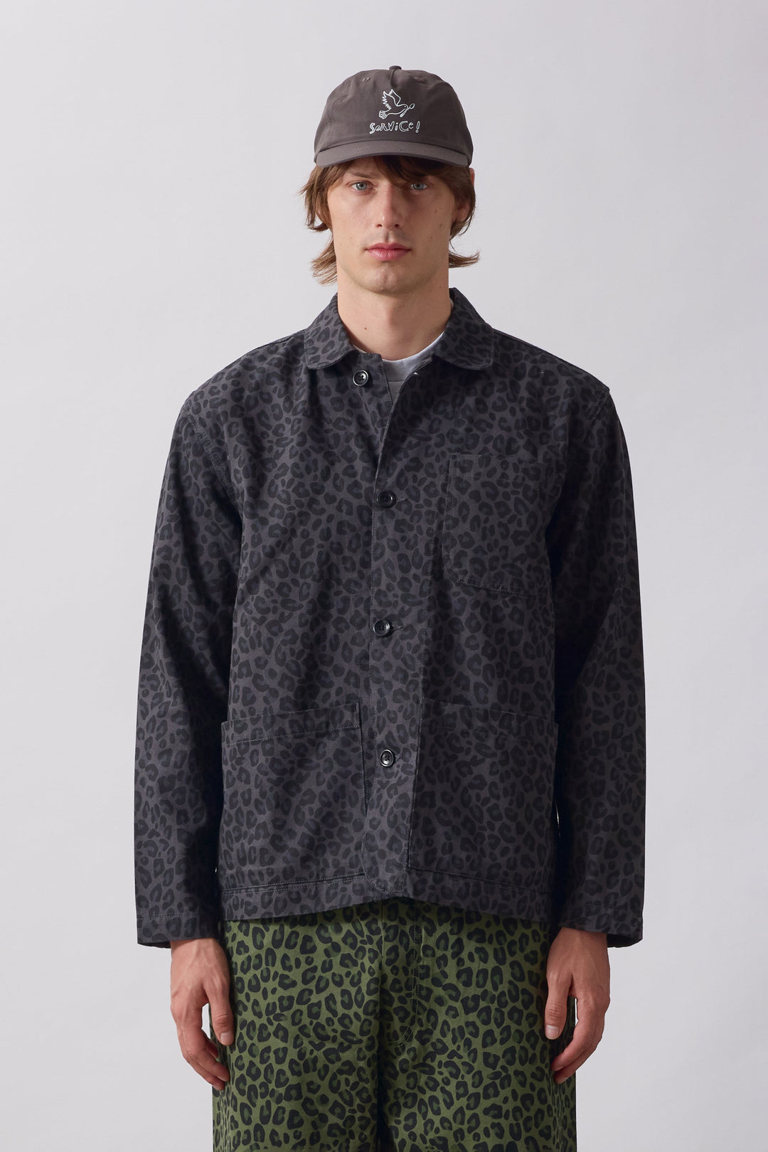 Service Works -  Patterned Easy Chef Shirt - Black Leopard