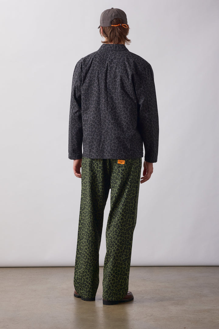 Service Works -  Patterned Easy Chef Pants - Green Leopard