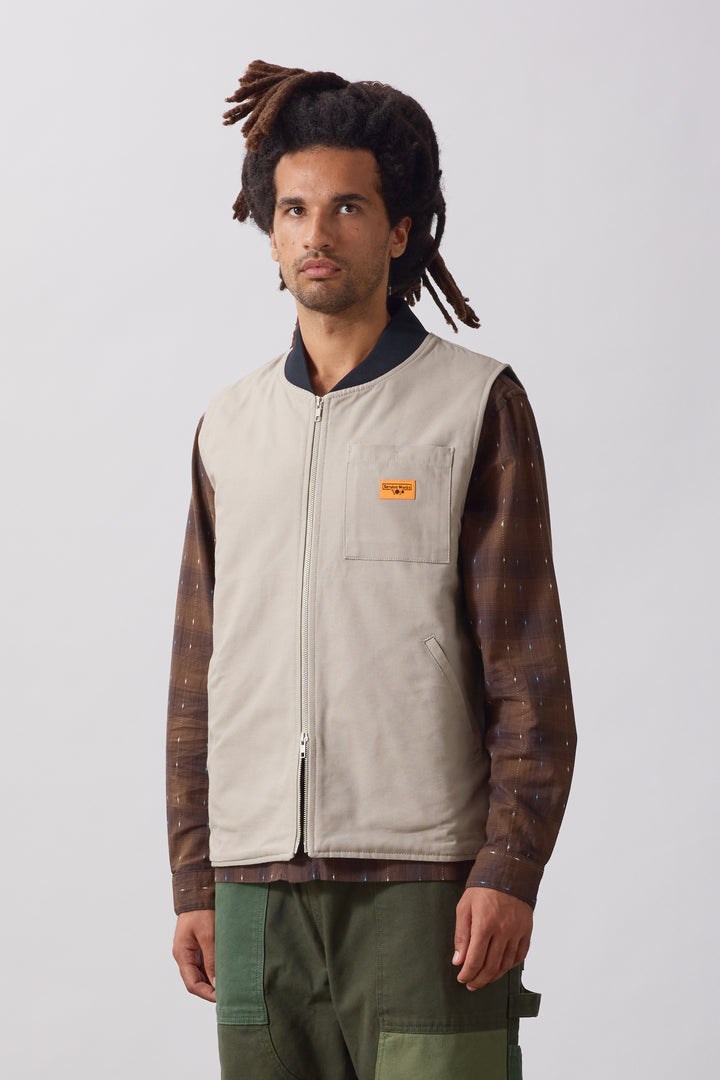 Service Works -  Padded Work Vest Jacket - Stone
