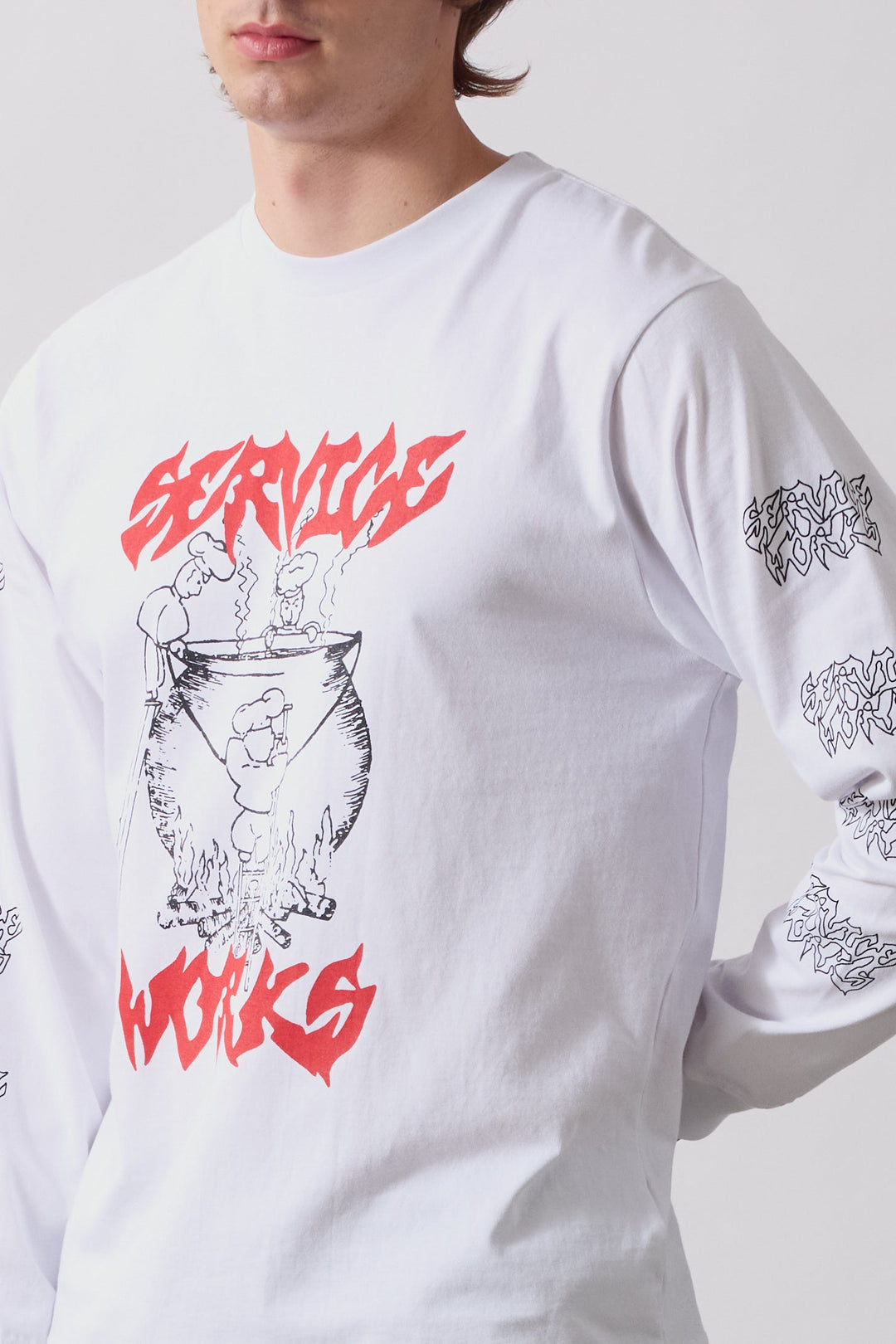 Service Works -  Boiling Point Long Sleeve Tee - White
