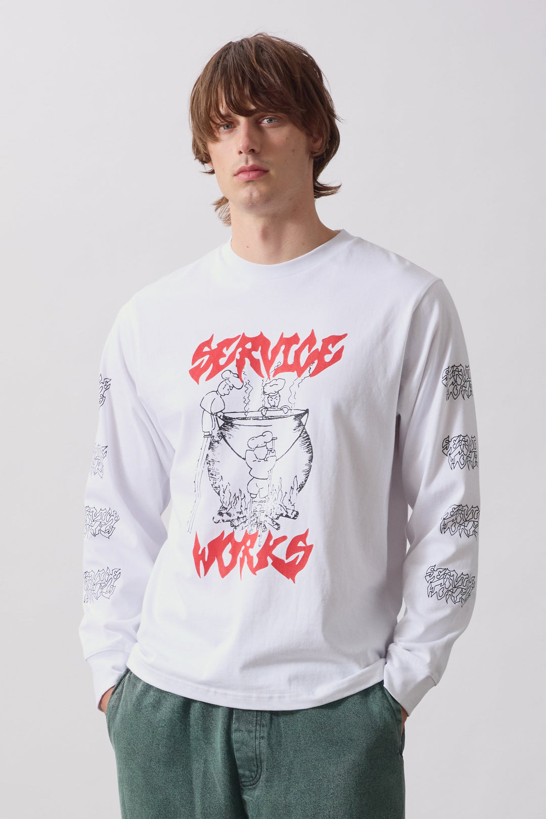 Service Works -  Boiling Point Long Sleeve Tee - White
