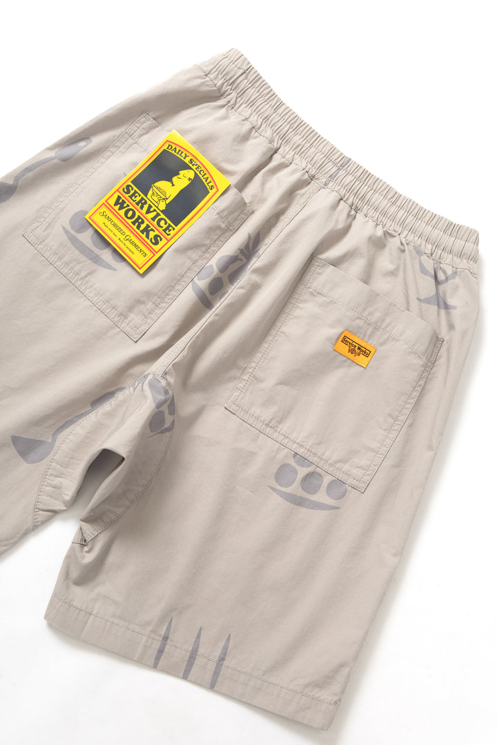 Service Works - Nourish Printed Chef Shorts - Stone