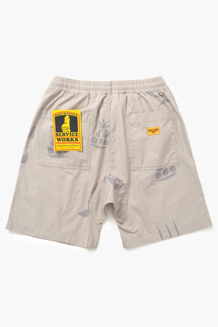 Service Works - Nourish Printed Chef Shorts - Stone