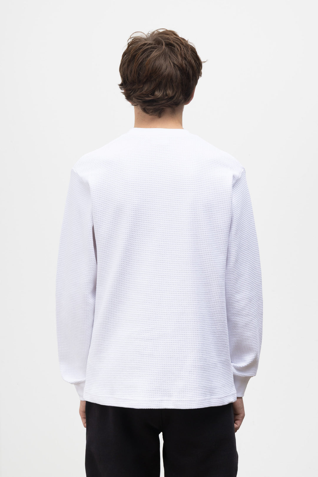 Power Goods - Thermal Waffle Long Sleeve Tee - White