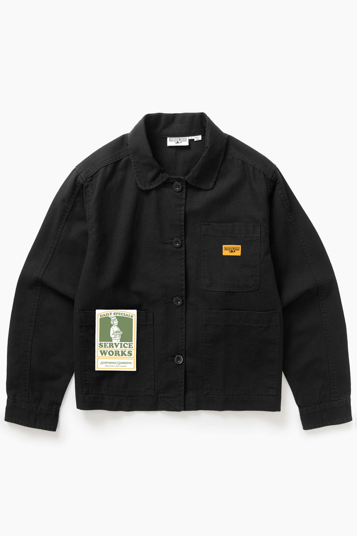 Service Works - Women's Cropped Work Jacket - Black