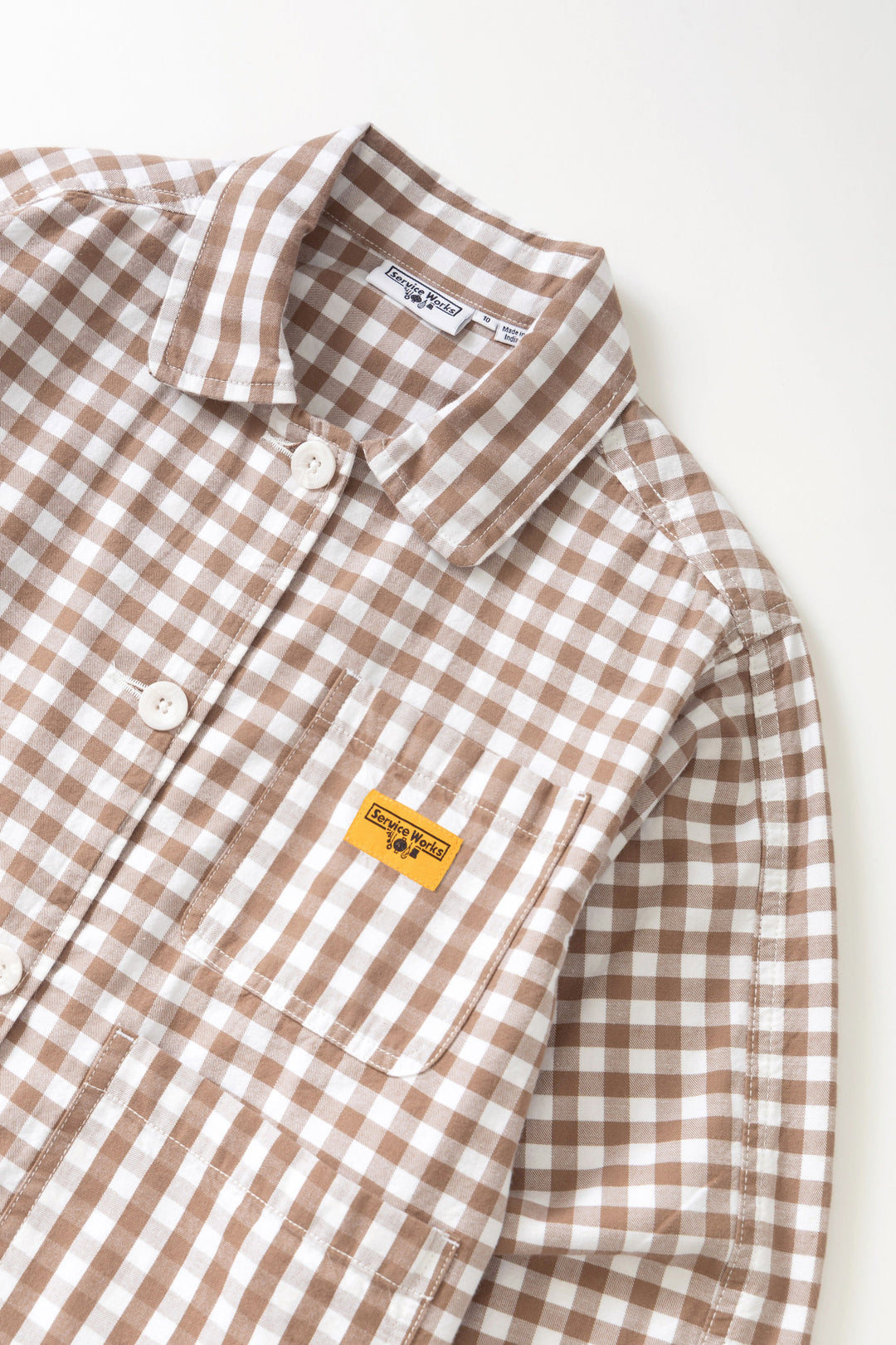 Service Works - Women's Cropped Work Jacket - Brown Gingham