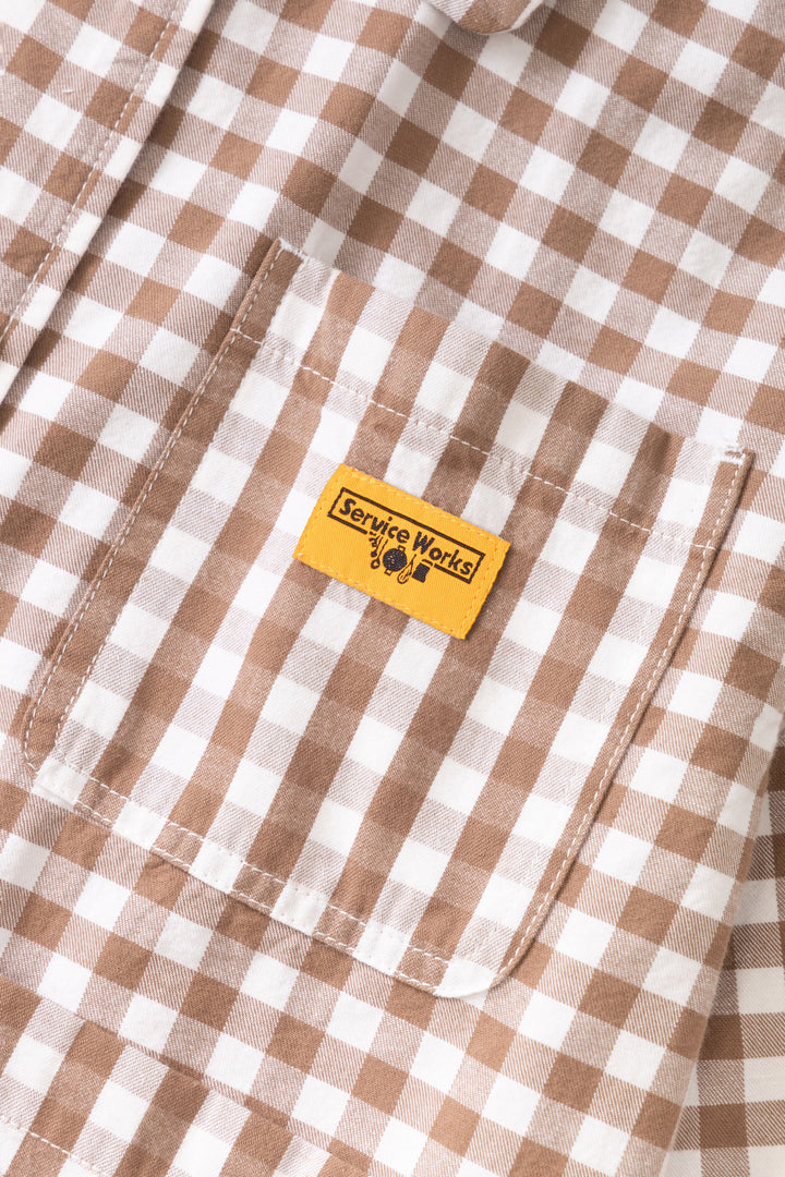 Service Works - Women's Cropped Work Jacket - Brown Gingham