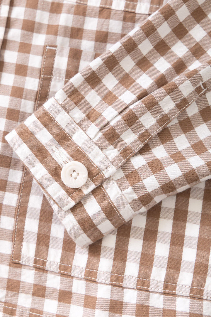 Service Works - Women's Cropped Work Jacket - Brown Gingham