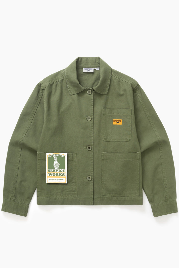 Service Works - Women's Cropped Work Jacket - Olive