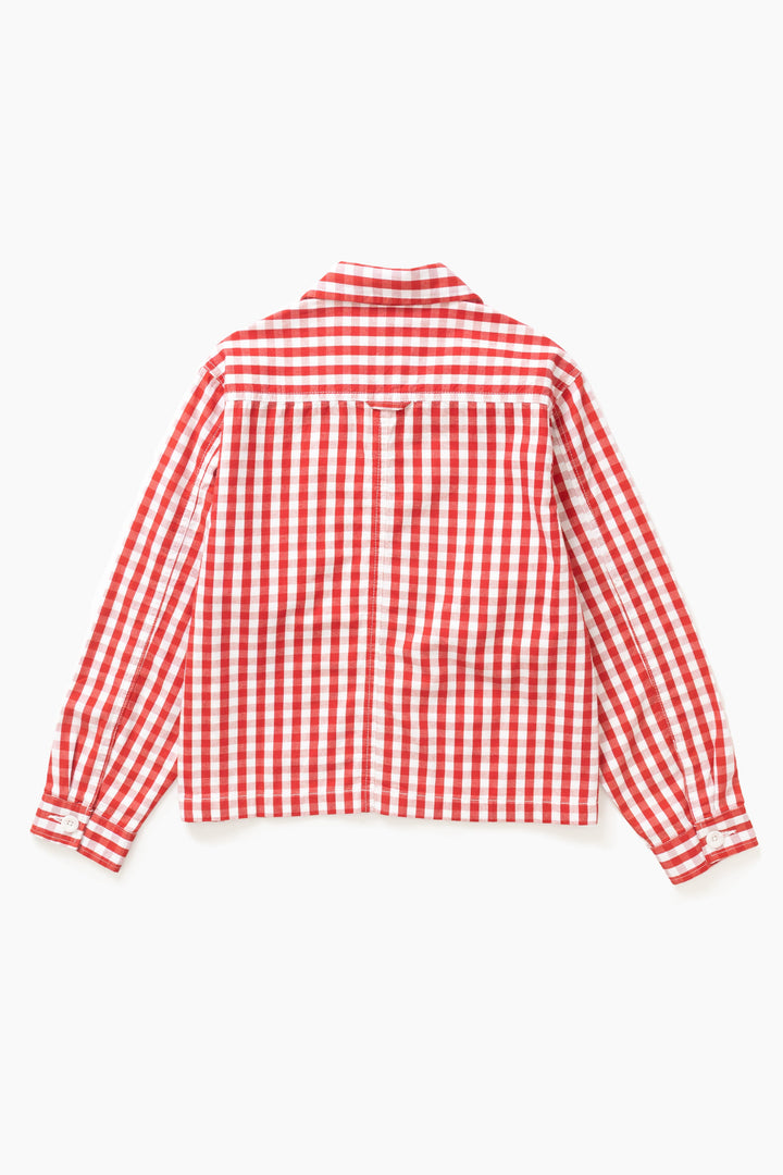 Service Works - Women's Cropped Work Jacket - Red Gingham