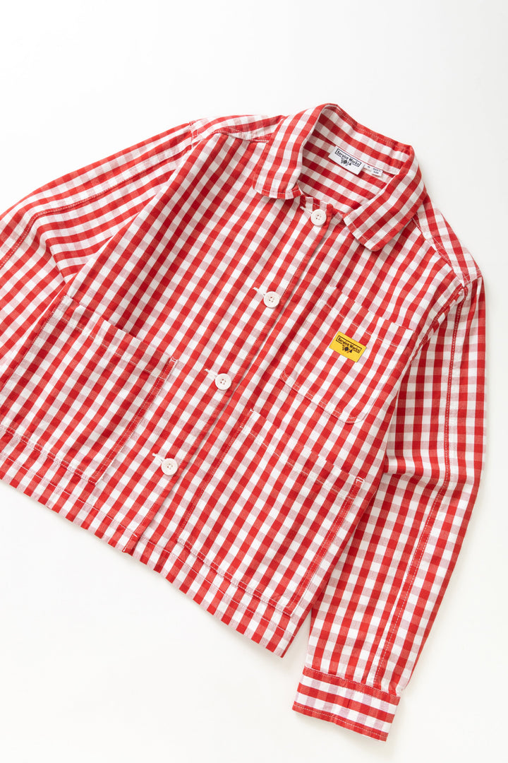 Service Works - Women's Cropped Work Jacket - Red Gingham
