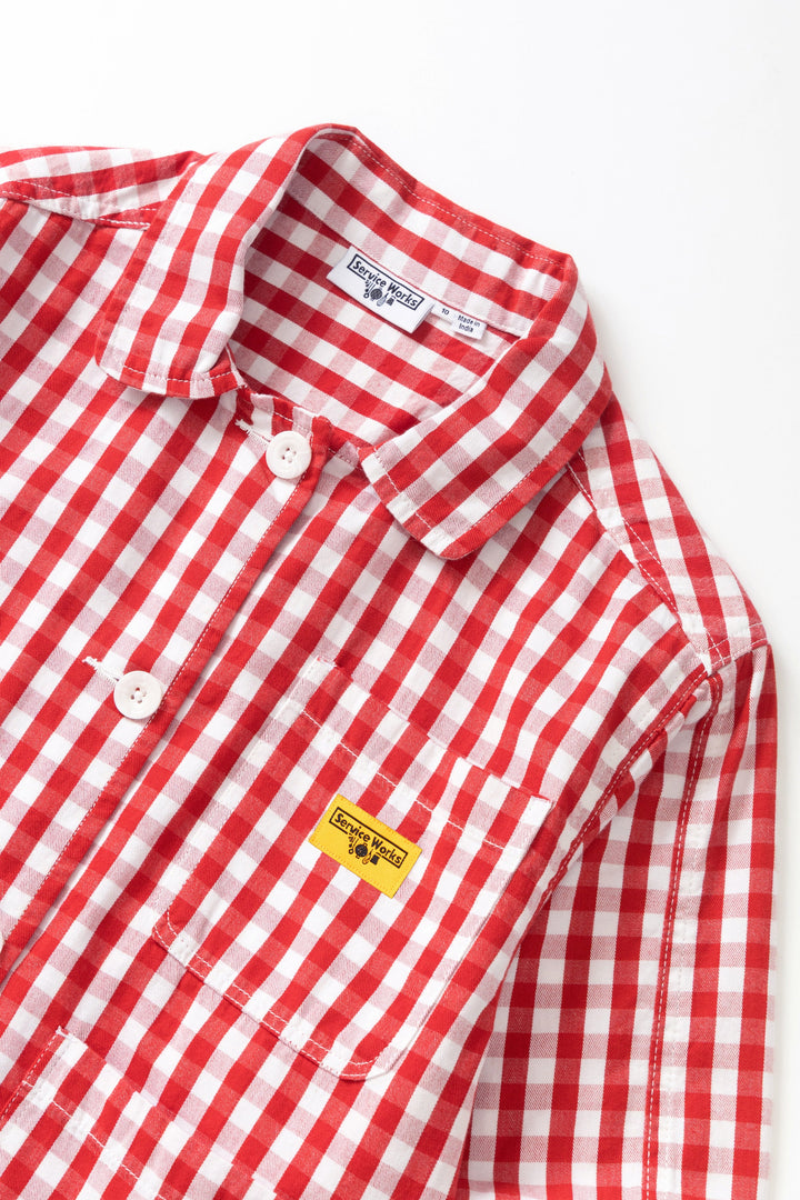 Service Works - Women's Cropped Work Jacket - Red Gingham