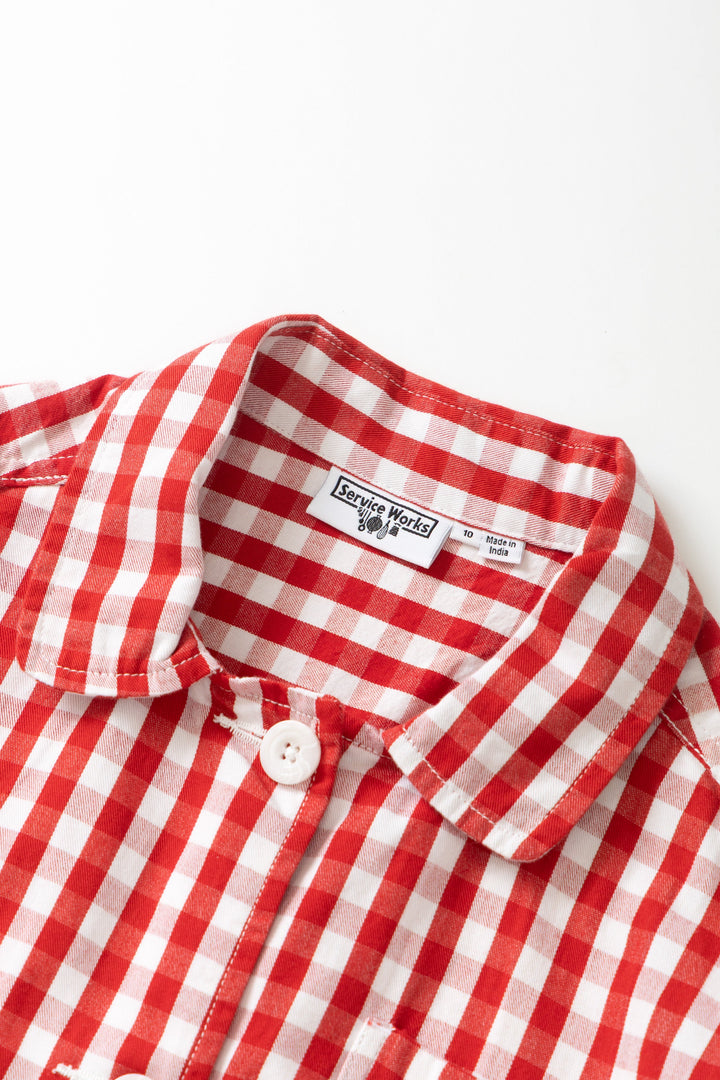 Service Works - Women's Cropped Work Jacket - Red Gingham