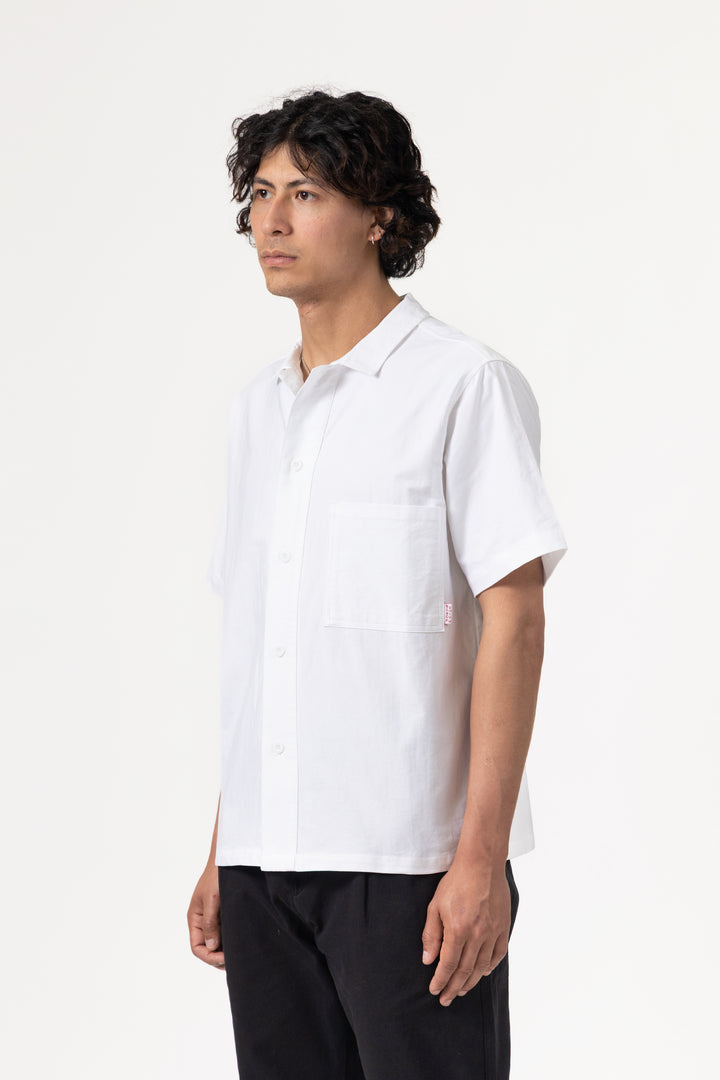 Blacksmith - 'Boxford' Short Sleeve Utility Shirt - White