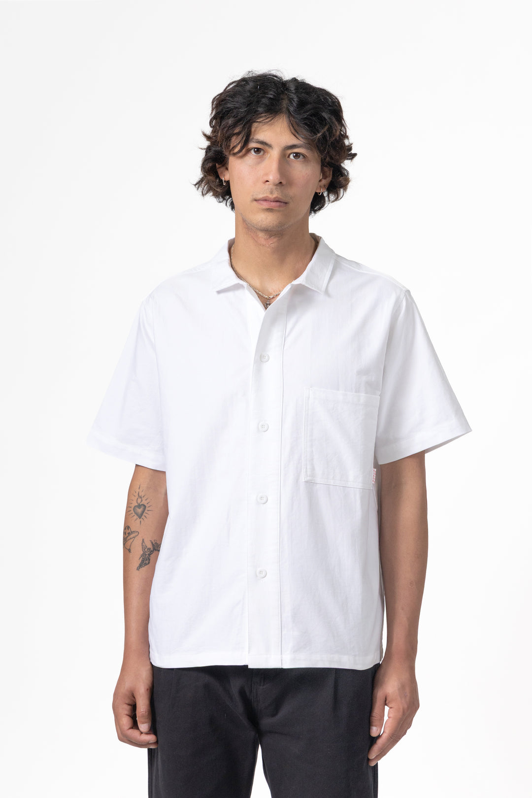 Blacksmith - 'Boxford' Short Sleeve Utility Shirt - White