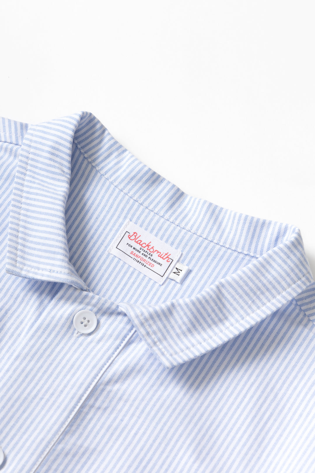 Blacksmith - 'Boxford' Short Sleeve Utility Shirt - Blue Stripe