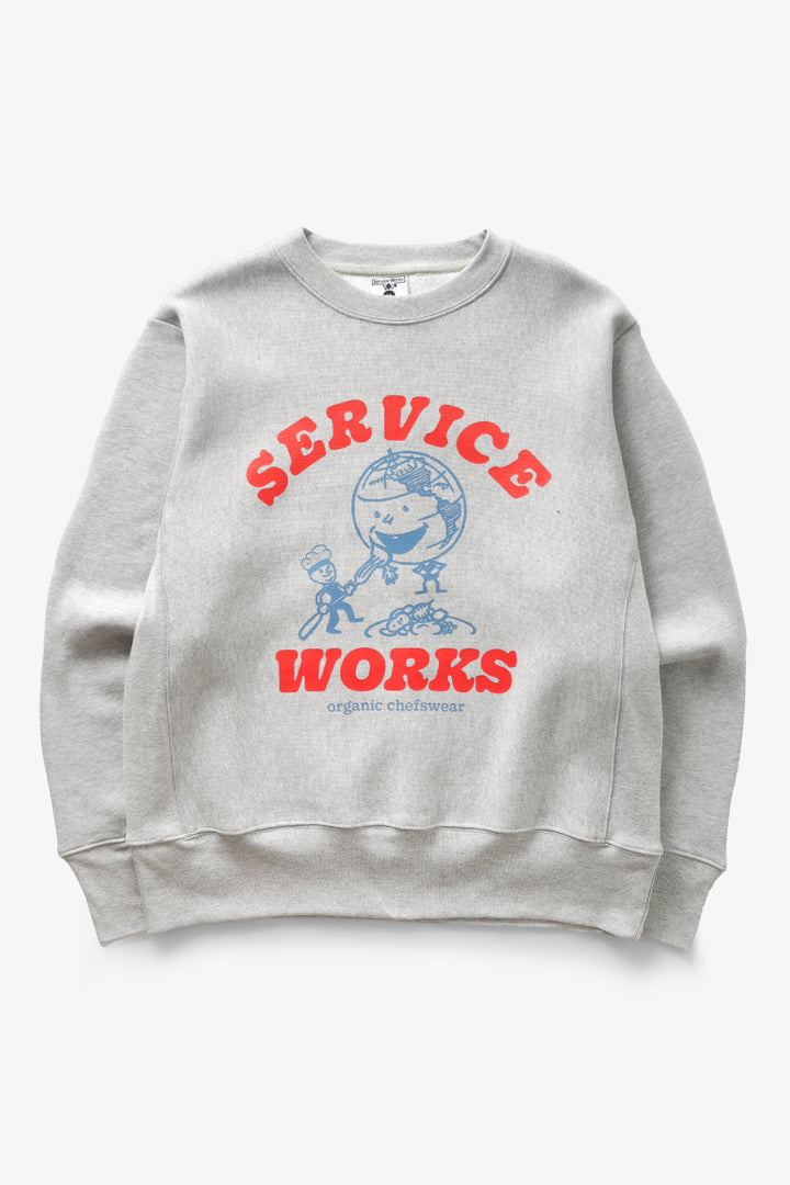 Service Works - Organic Chefswear Crewneck - Marl Grey