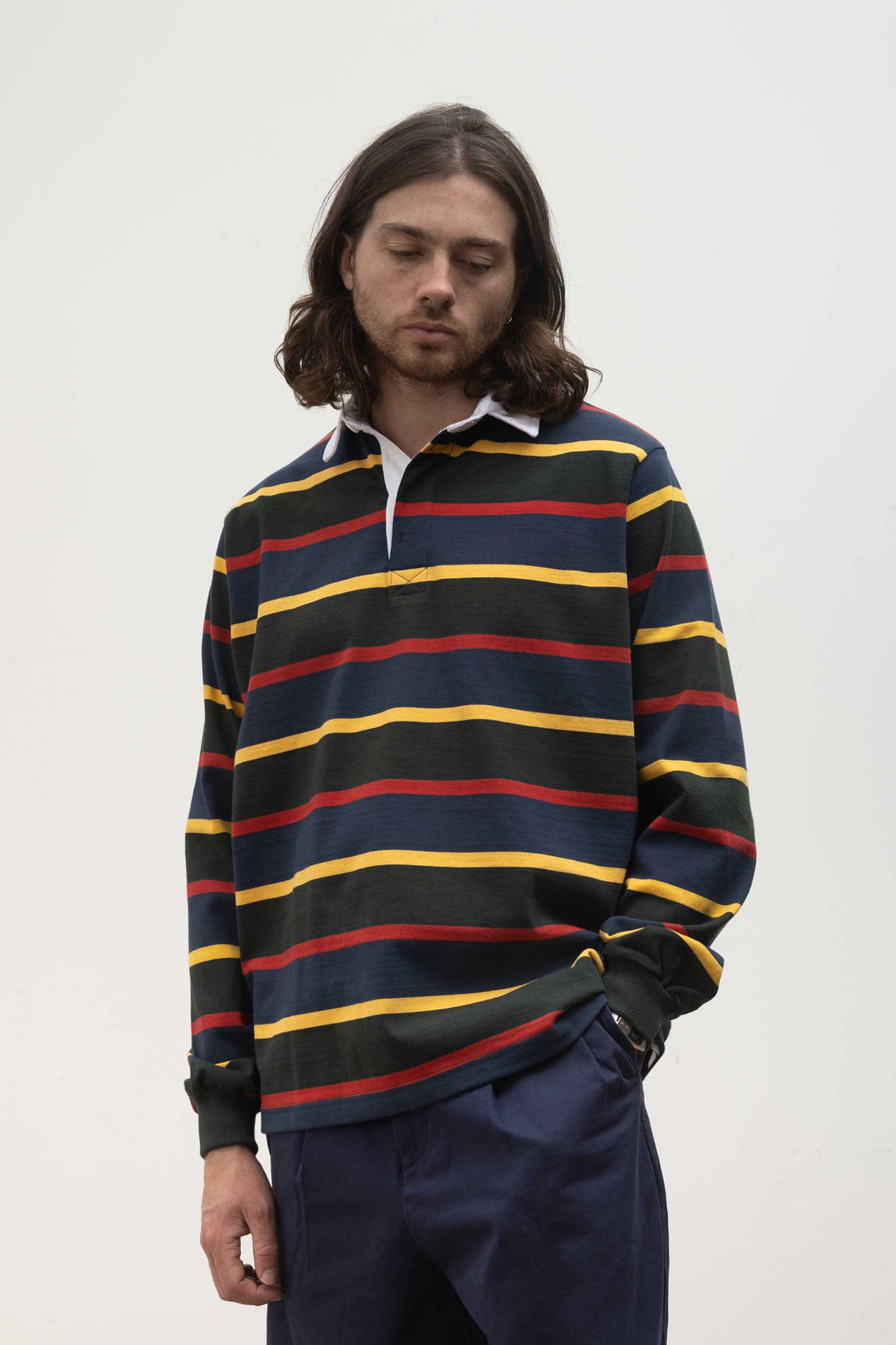 Opensider - Classic Rugby Shirt - Forest Multi-Stripe