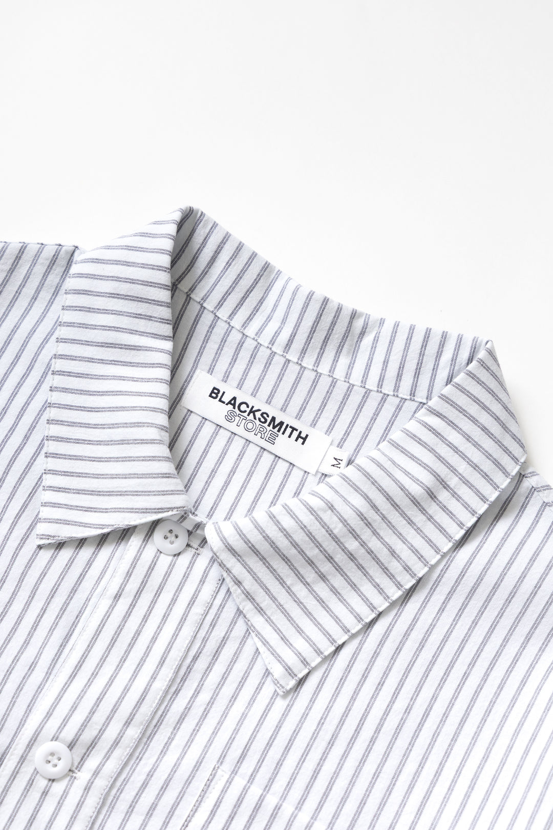 Blacksmith - Striped Two Button Popover - White