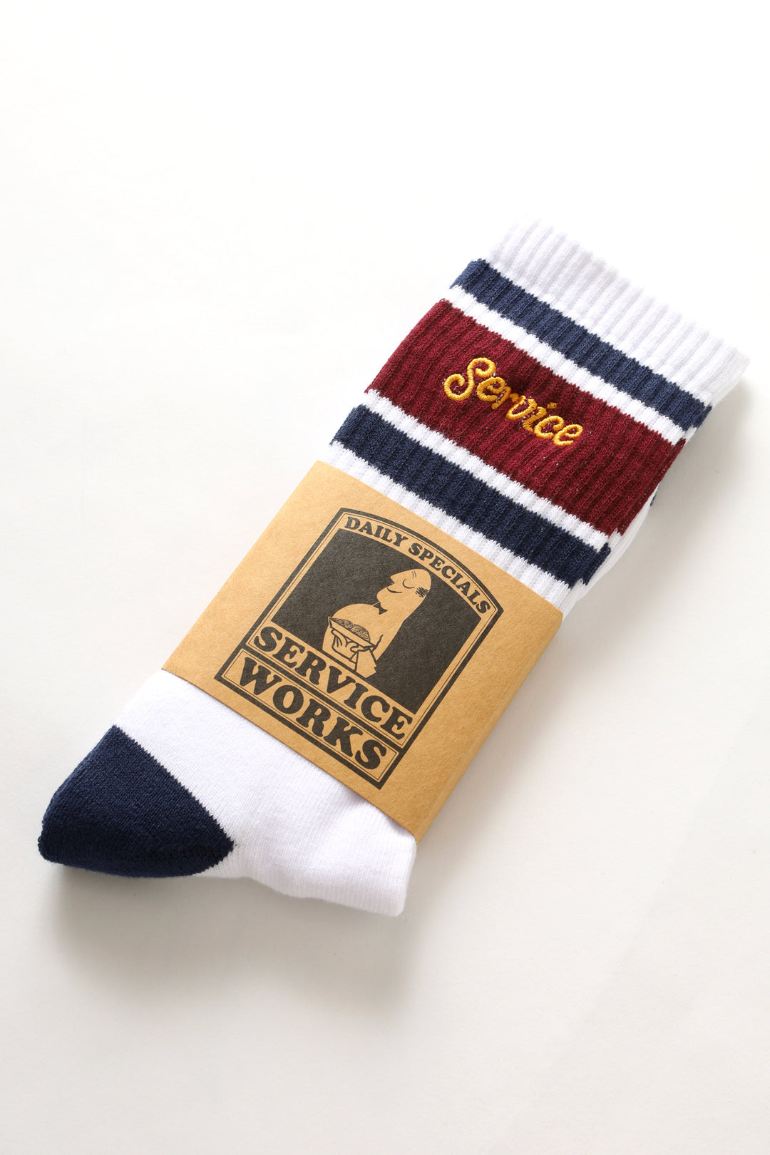 Service Works - Logo Ringer Socks - White