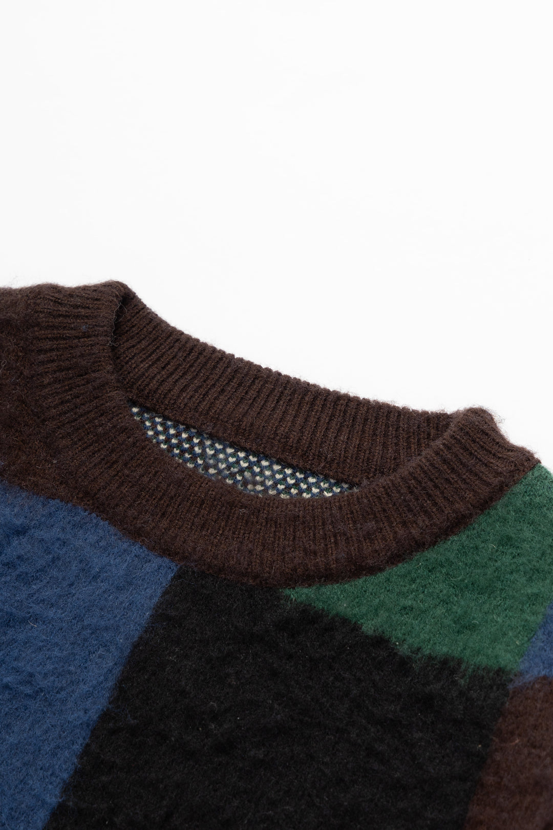 Blacksmith - Mohair Checkerboard Sweater - Brown