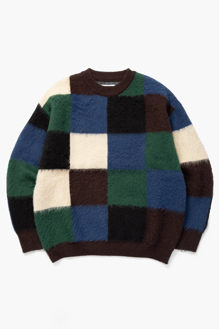 Blacksmith - Mohair Checkerboard Sweater - Brown