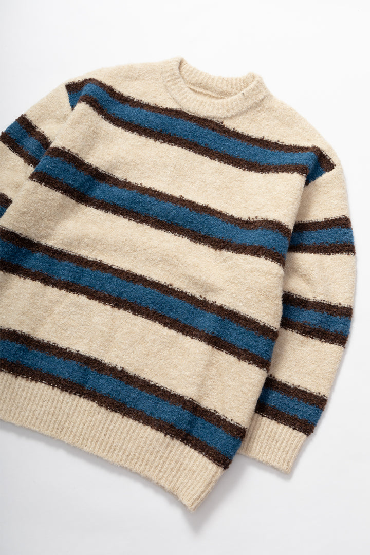 Blacksmith - Boucle Striped Sweater - Natural