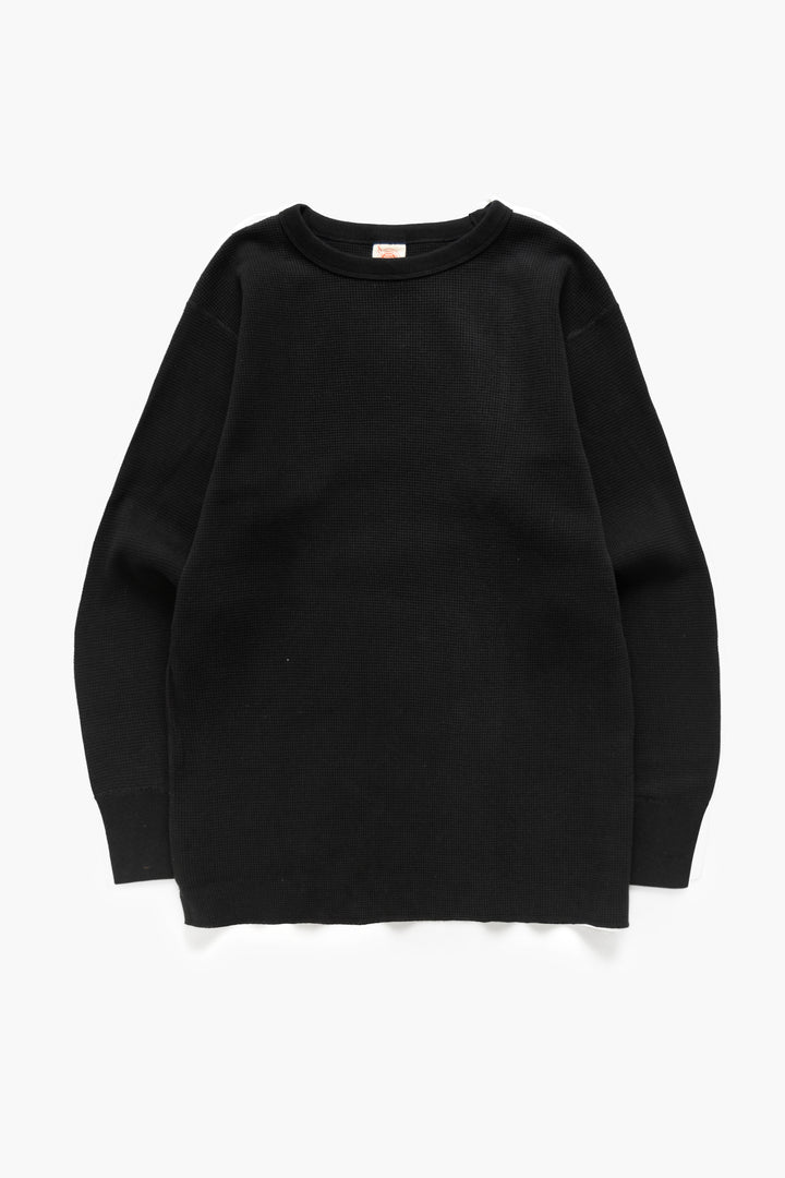 Non Stock MFG - Thermal Waffle Long Sleeve - Black