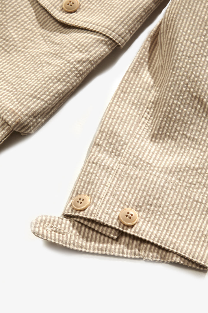 Blacksmith - Seersucker Chore Overshirt - Sand