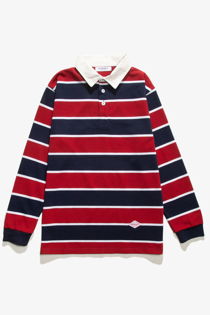 Blacksmith - Yarn Dye Striped Rugby - Red/Navy